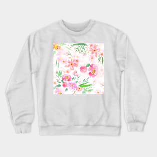 pink flowers pattern 1 Crewneck Sweatshirt